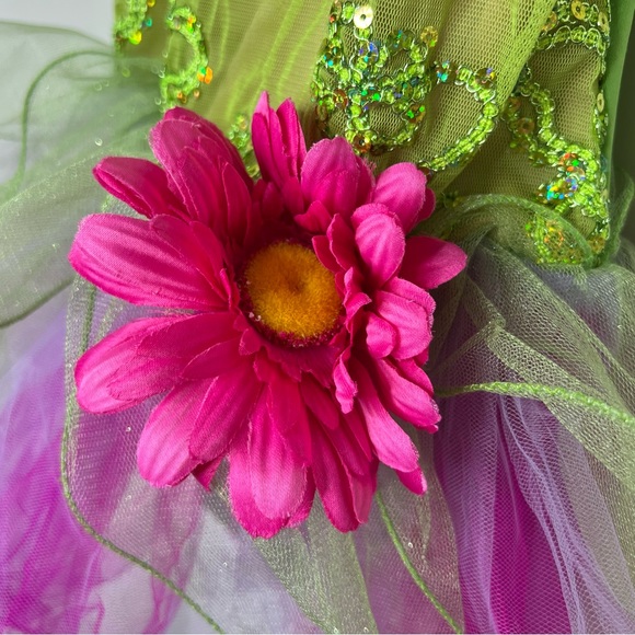 Curtain Call Costumes Dance Dress Up Play Fairy Child Size 12 Sequins Green - Picture 4 of 13